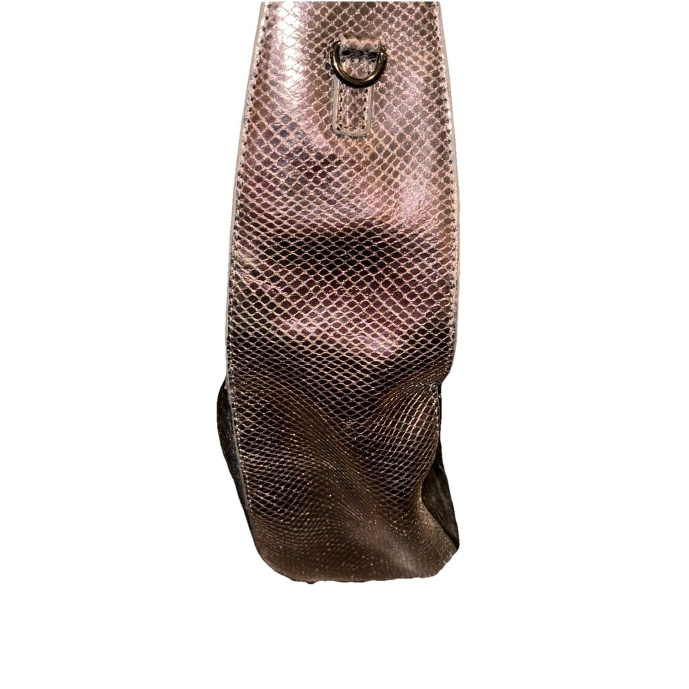 Sharif Hobo Purse Fur Snakeskin Print Chain Strap Mob Wife Silver 13 X 7 - Picture 8 of 16
